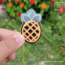 Neon Pineapple Die Cut Sticker