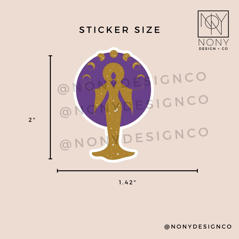 Gold Goddess Mini Die Cut Sticker