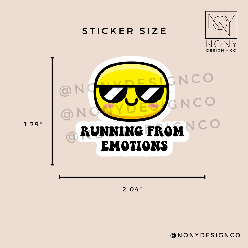 Running From Emotions Sticker