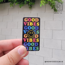 Neon Good Vibes Die Cut Sticker