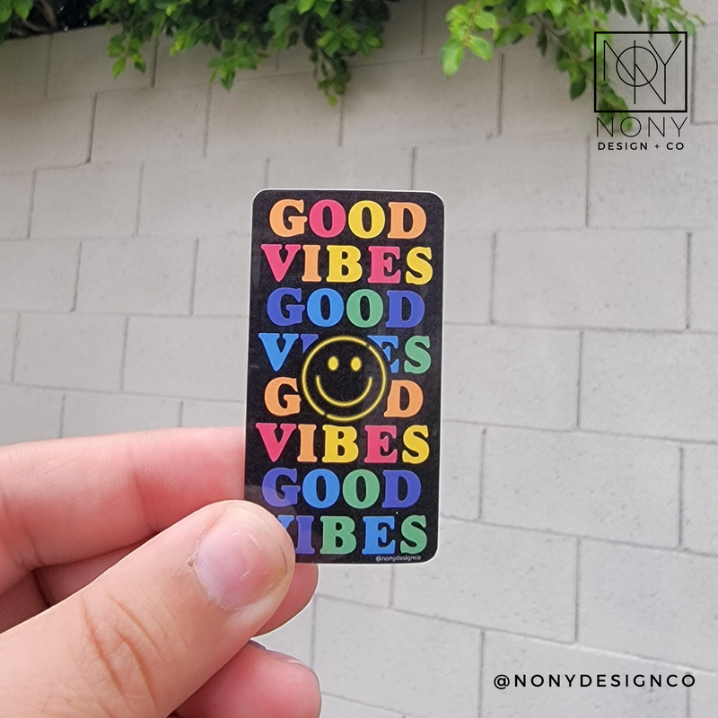 Neon Good Vibes Die Cut Sticker