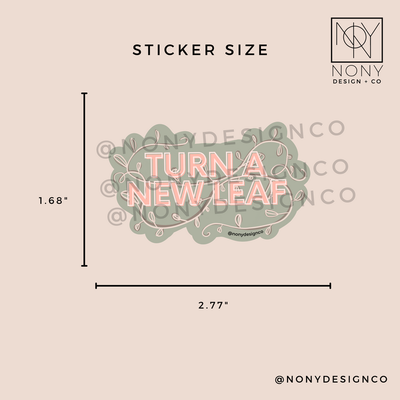 Turn a New Leaf Die Cut Sticker