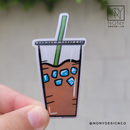 Dark Iced Coffee Die Cut Sticker