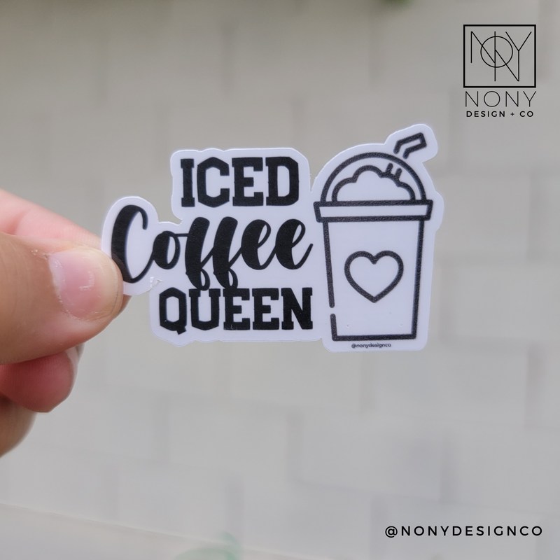 Iced Coffee Queen Die Cut Sticker