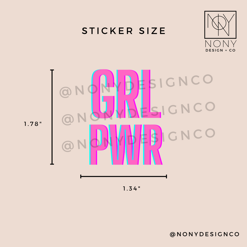 GRL PWR Iridescent Holographic Die Cut Sticker