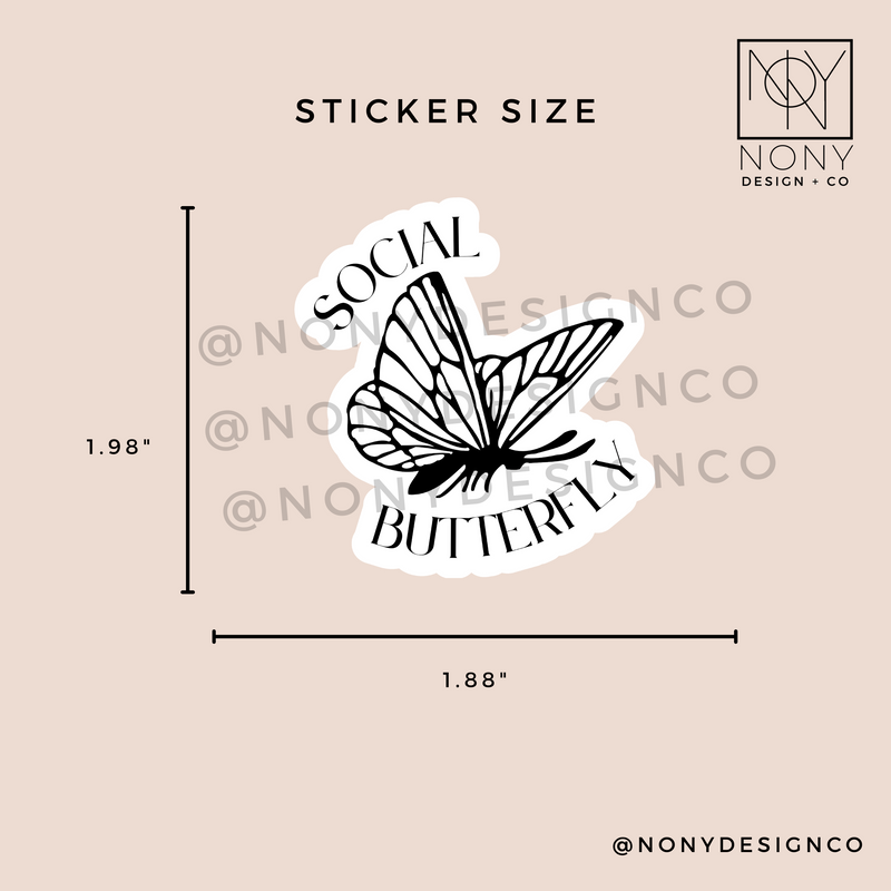 Social Butterfly Sticker