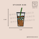 Dark Iced Coffee Die Cut Sticker