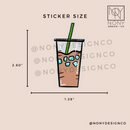 Medium Iced Coffee Die Cut Sticker