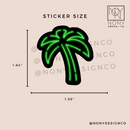 Neon Palm Tree Die Cut Sticker