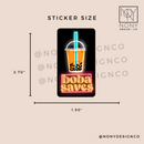 Neon Boba Saves Die Cut Sticker