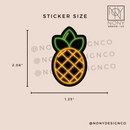 Neon Pineapple Die Cut Sticker