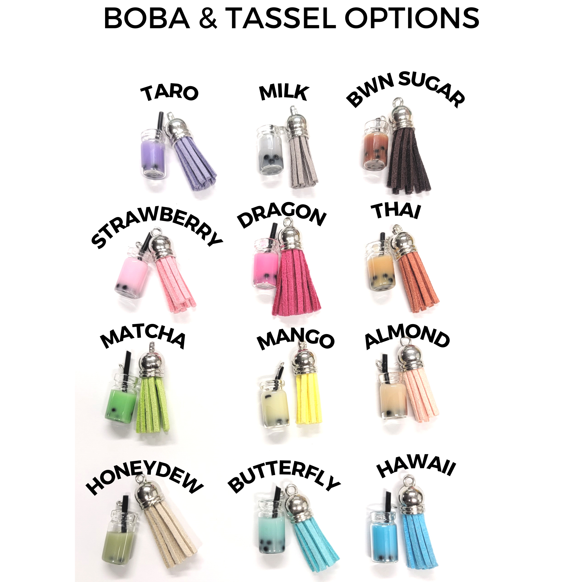 Custom Boba Charm Circle Keychain