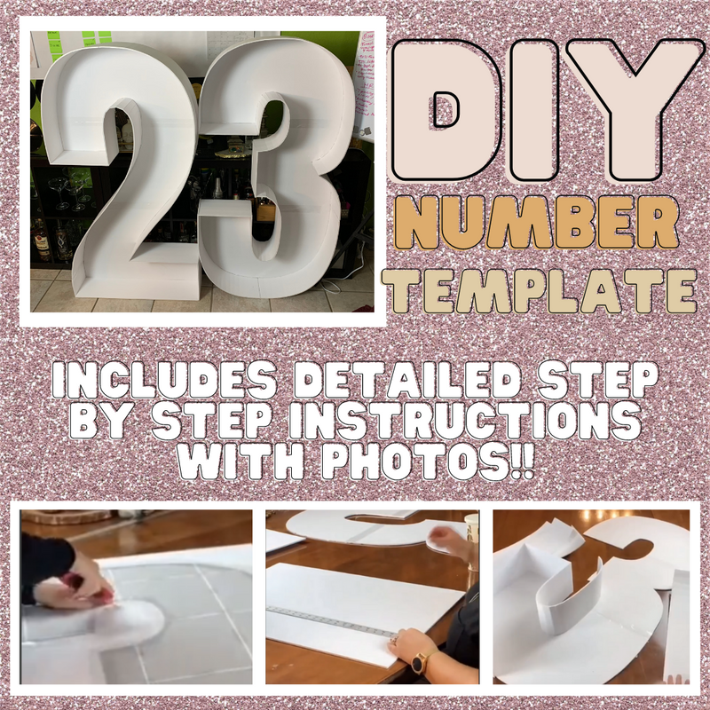 Number 4 | Mosaic Numbers for Balloons | Detailed Step by Step Instructions for Printing & Assembly with Photos