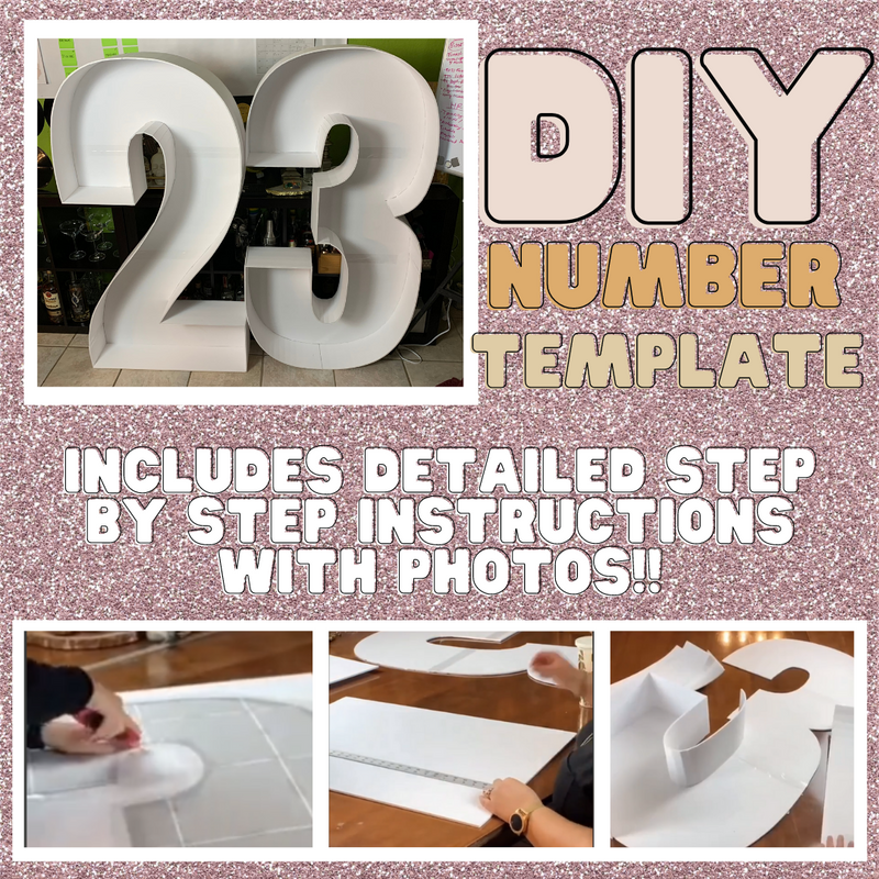 Number 6 | Mosaic Numbers for Balloons | Detailed Step by Step Instructions for Printing & Assembly with Photos