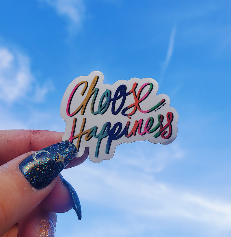 Choose Happiness Mini Die Cut Sticker