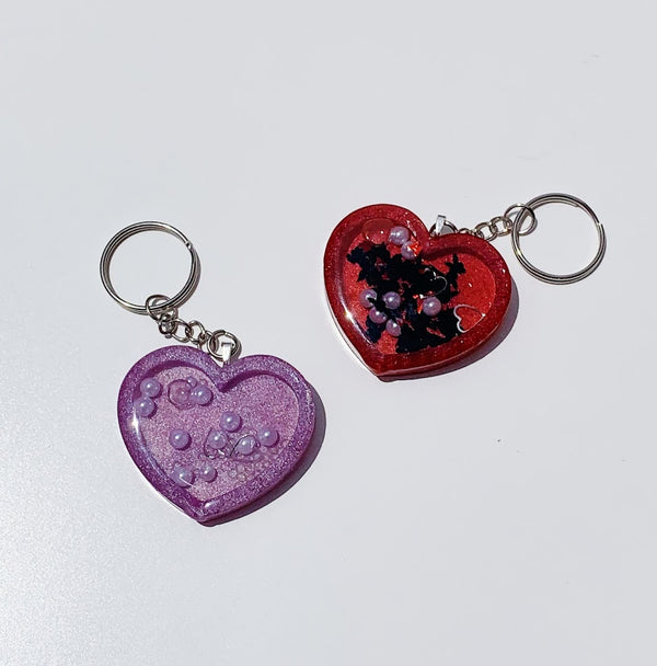 Heart Shaker Resin Keychain