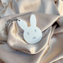 Bad Bunny Rhinestone Resin Keychain - White