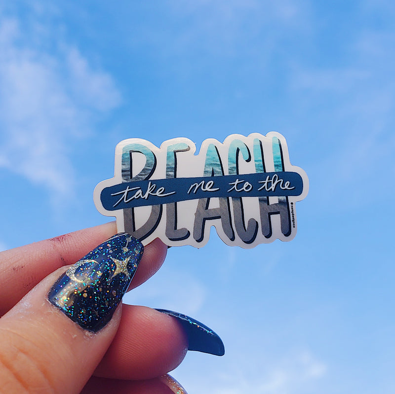 Take Me to the Beach Mini Holographic Die Cut Sticker
