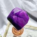 Faux Agate Resin Wine Stoppers | Stainless Steel Cork | Purple + Grey