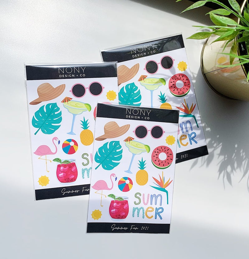 Summer Fun Sticker Sheet | Planner Stickers