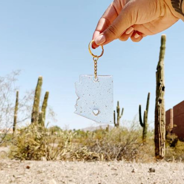Arizona Pride – Clear Iridescent Resin Keychain