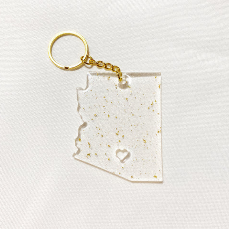 Arizona Pride – Clear Iridescent Resin Keychain