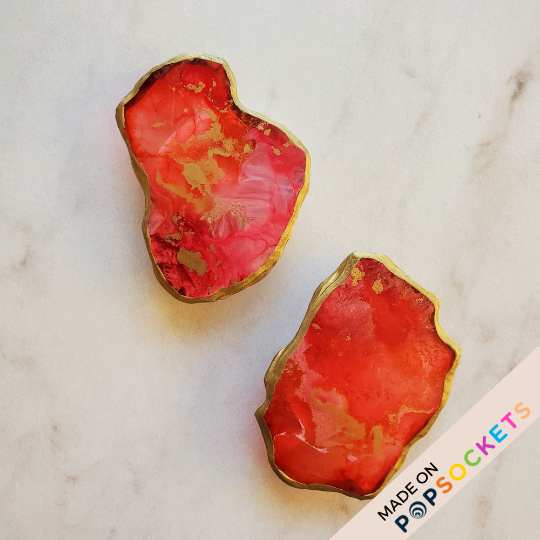 Agate Geode Inspired Resin Phone Grip – Red