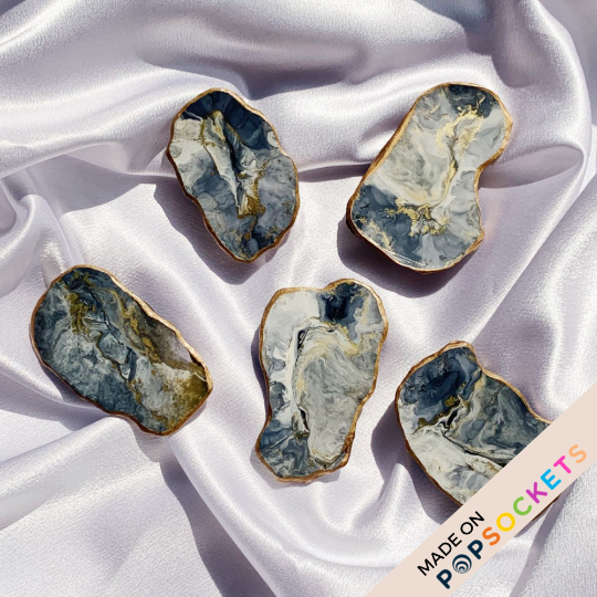 Agate Geode Inspired Resin Phone Grip – Gray