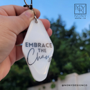 Personalized Retro Keychain | Midcentury Hotel Key Tag | Beep Beep Bitch | Bad Driver | Embrace the Chaos | Tired Moms Club | Good Vibes