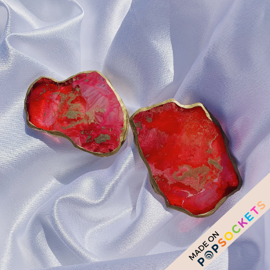 Agate Geode Inspired Resin Phone Grip – Red