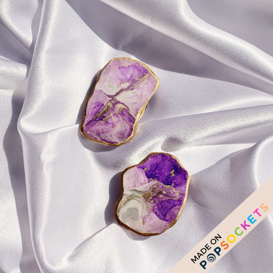 Agate Geode Inspired Resin Phone Grip – Lavender