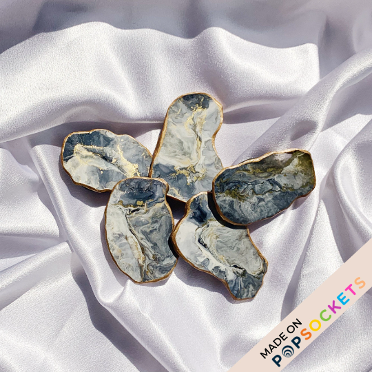 Agate Geode Inspired Resin Phone Grip – Gray