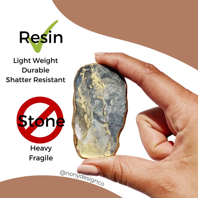 Agate Geode Inspired Resin Phone Grip – Teal