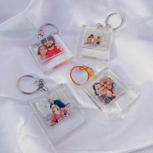 Polaroid Shaker Keychain - Clear Double-Sided