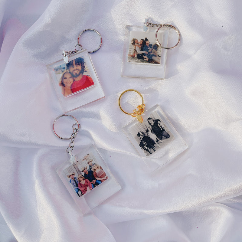 Polaroid Shaker Keychain - Clear Double-Sided