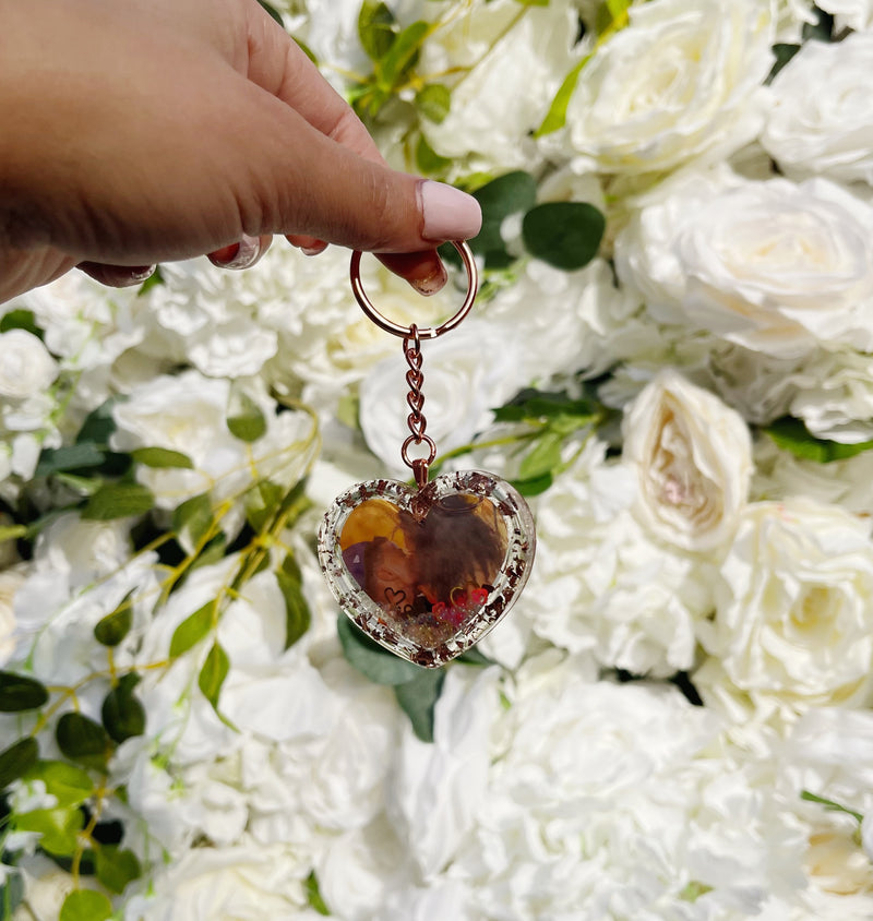 Custom Photo Heart Shaker Keychain