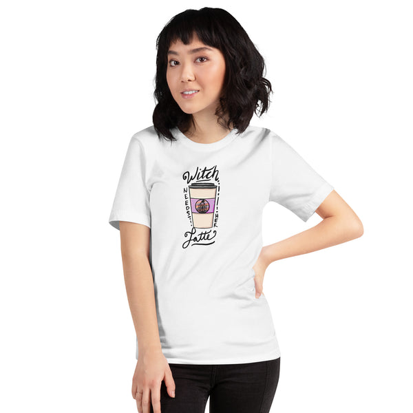 Witch Needs Her Latte Unisex t-shirt