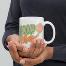 Good Vibes White glossy mug