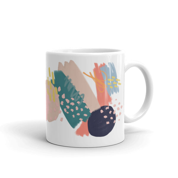 Mod Abstract White glossy mug